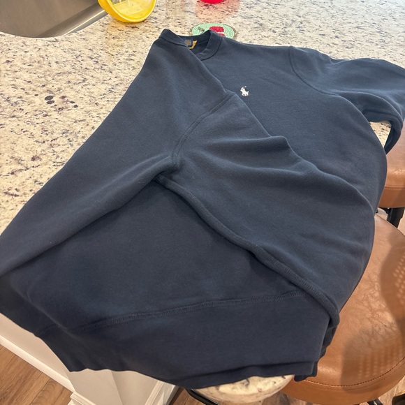 Ralph Lauren Navy Crewneck Sweater with Polo Pony - Picture 2 of 3